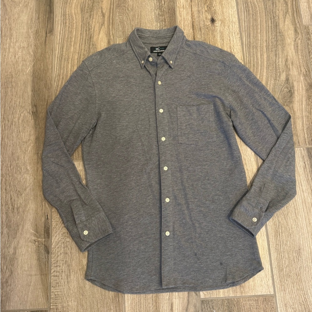 Johnston & Murphy Charcoal Button-Down Shirt